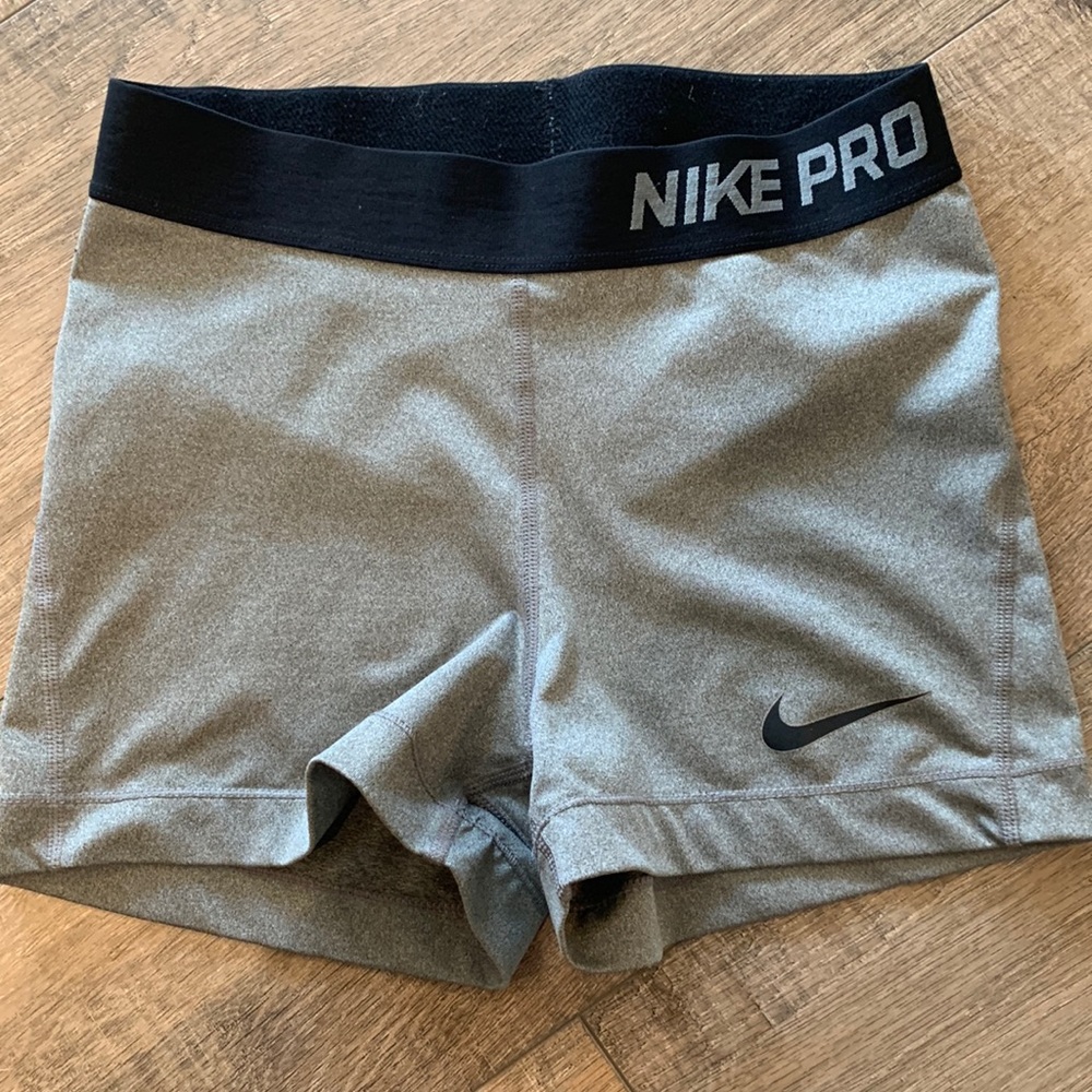 Nike pro gray spandex shorts